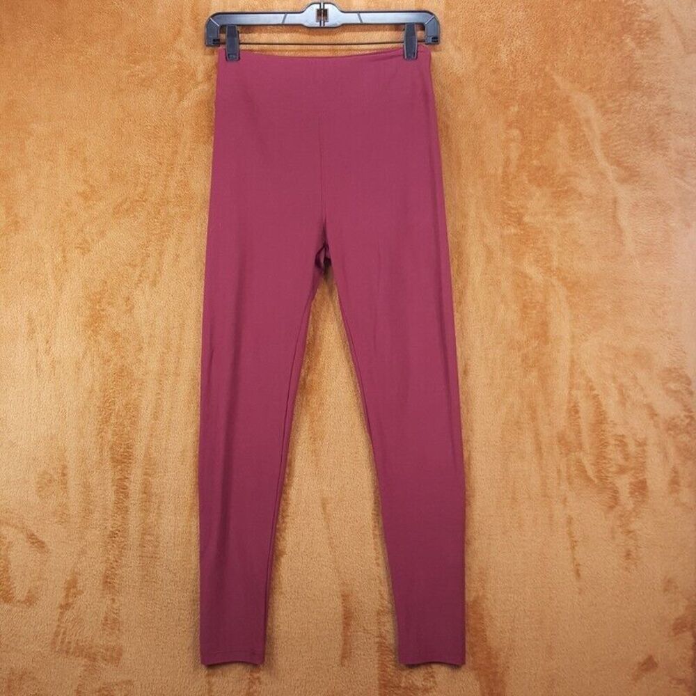 LULUROE Womens Leggings ONE SIZE Solid Maroon Pull On Buttery Soft Stretch